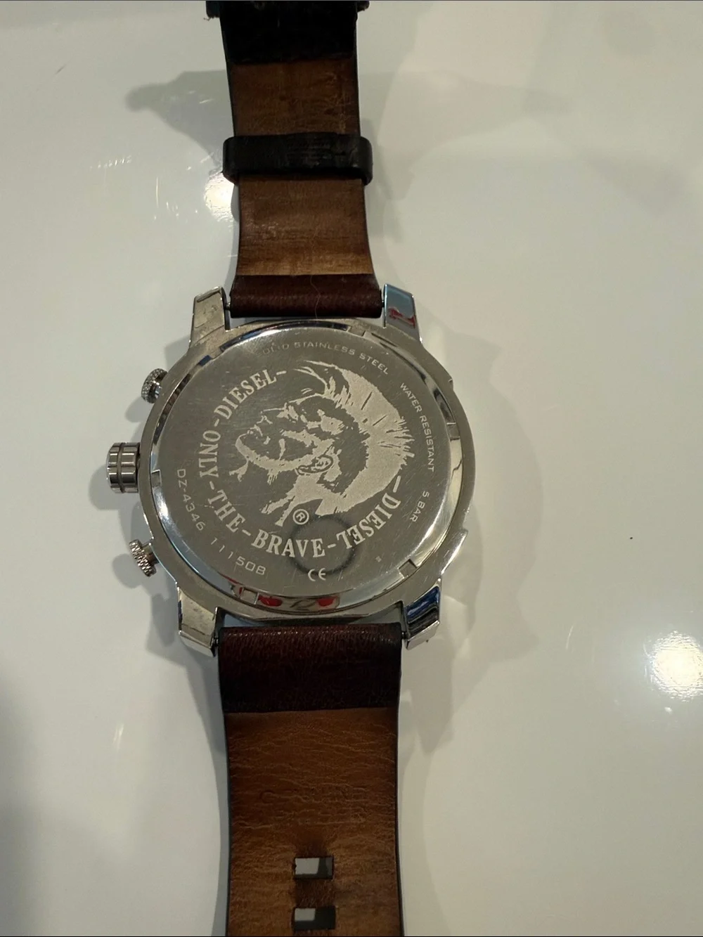 Diesel Stronghold Chronograph Brown Leather Men's Watch DZ4346